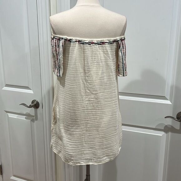 New! ZARA Dress Embroidered Off The Shoulder Boho  Off White/ Ivory - Picture 7 of 15